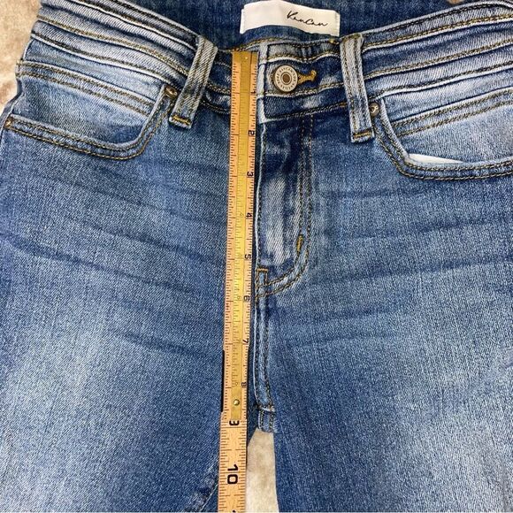 KanCan High Rise Straight leg Jeans - Medium Wash factory distressed SZ 3/25" - Picture 4 of 7